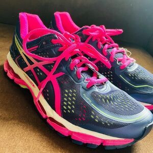 NEW Asics GEL KAYANO 22 Navy Blue Pink 9 Medium US 40.5 EUR 6.5 UK